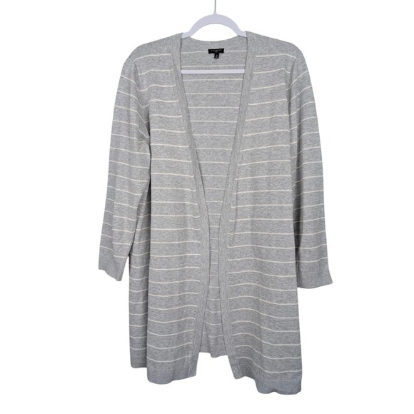 Talbots Jacquard Stripe Pima Duster Cardigan Sweater 1X - Picture 6 of 11